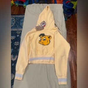 NWT‎ Champion College Vault Cropped Hoodie Yellow Vintage Aesthetic - Small